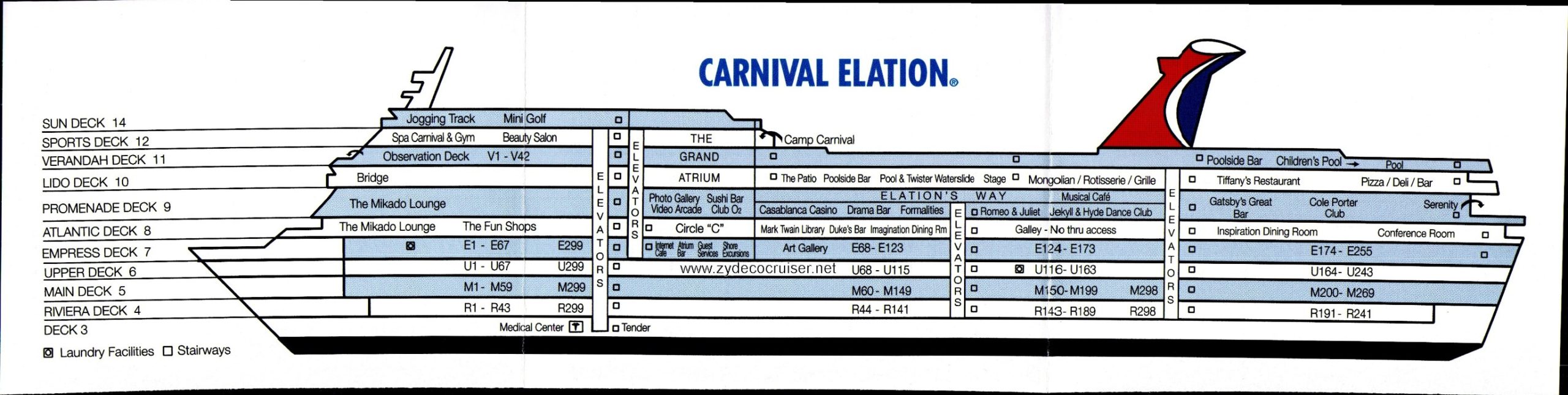 Carnival Elation Deck Plan